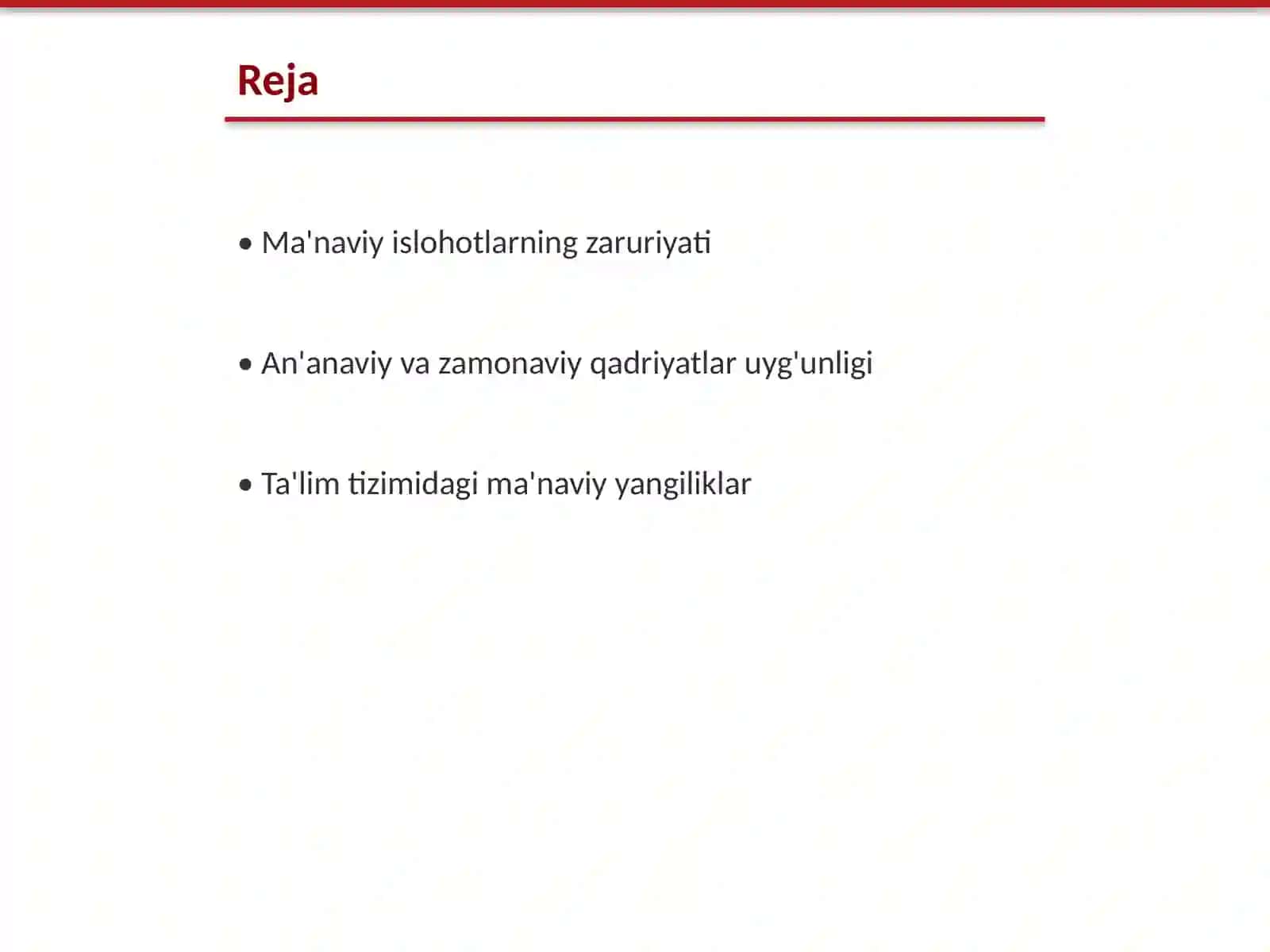 Yangi Oʻzbekistonda amalga oshirilayotgan ma'naviy oʻzgarishlar 2
