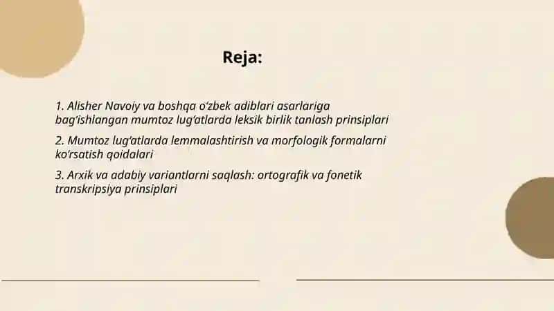 Alisher Navoiy va boshqa o‘zbek adiblari asarlariga bag‘ishlangan mumtoz lug‘atlarning tuzilish prinsiplari 2
