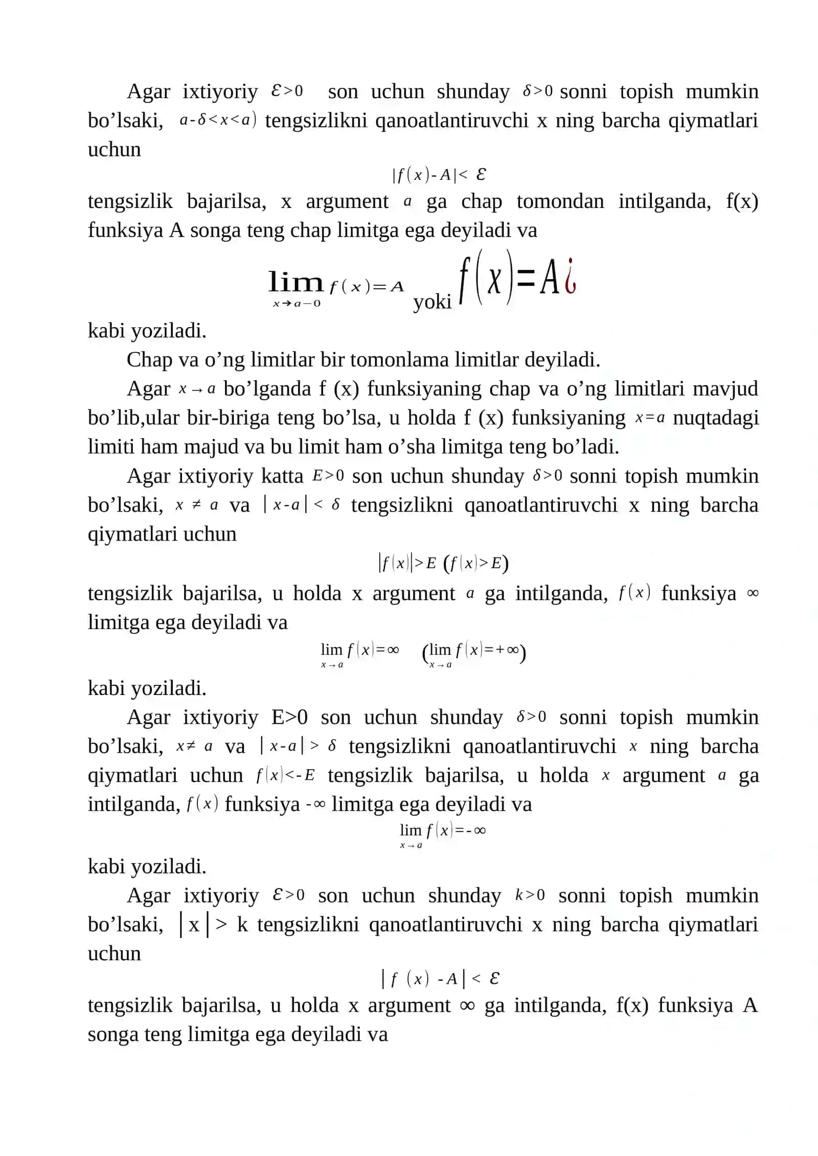 Funksiyaning limiti 2