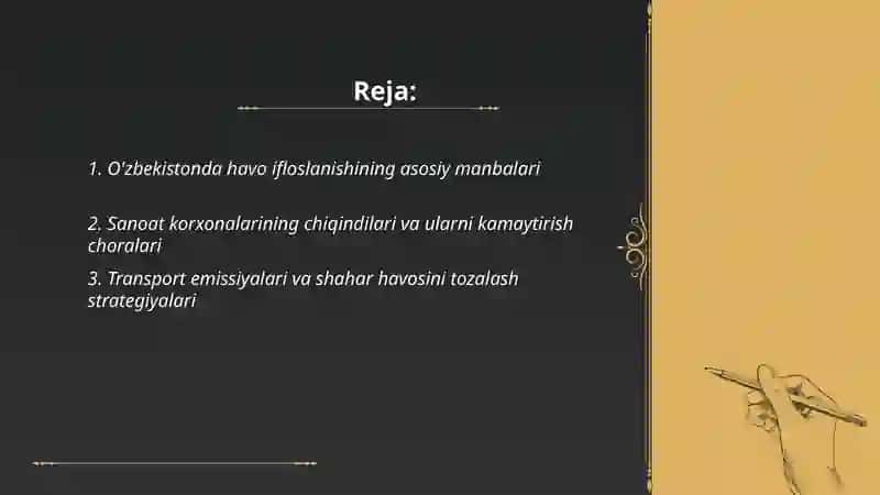 O'zbekistonda atmosferaning ifloslanishi va uning oldini olish choralari 2