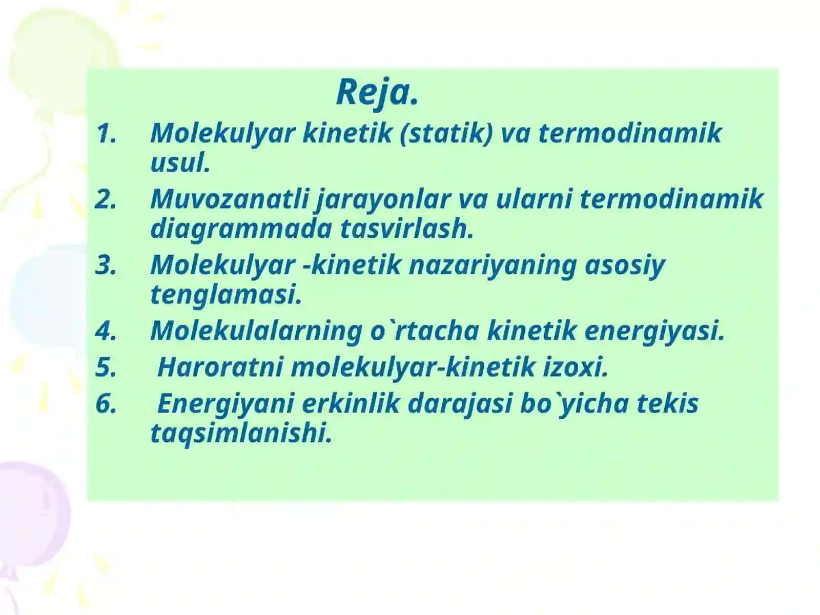 Molekulyar fizikaasoslari 2