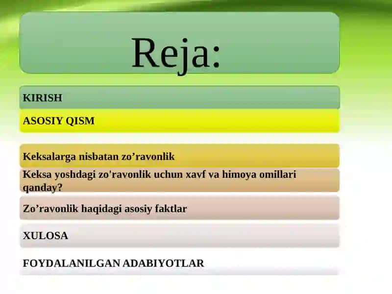 KEKSALARGA NISBATAN ZO’RAVONLIK 2