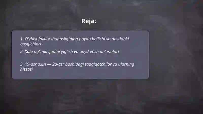 O'zbek folklorshunosligining tadrijiy taraqqiyoti 2