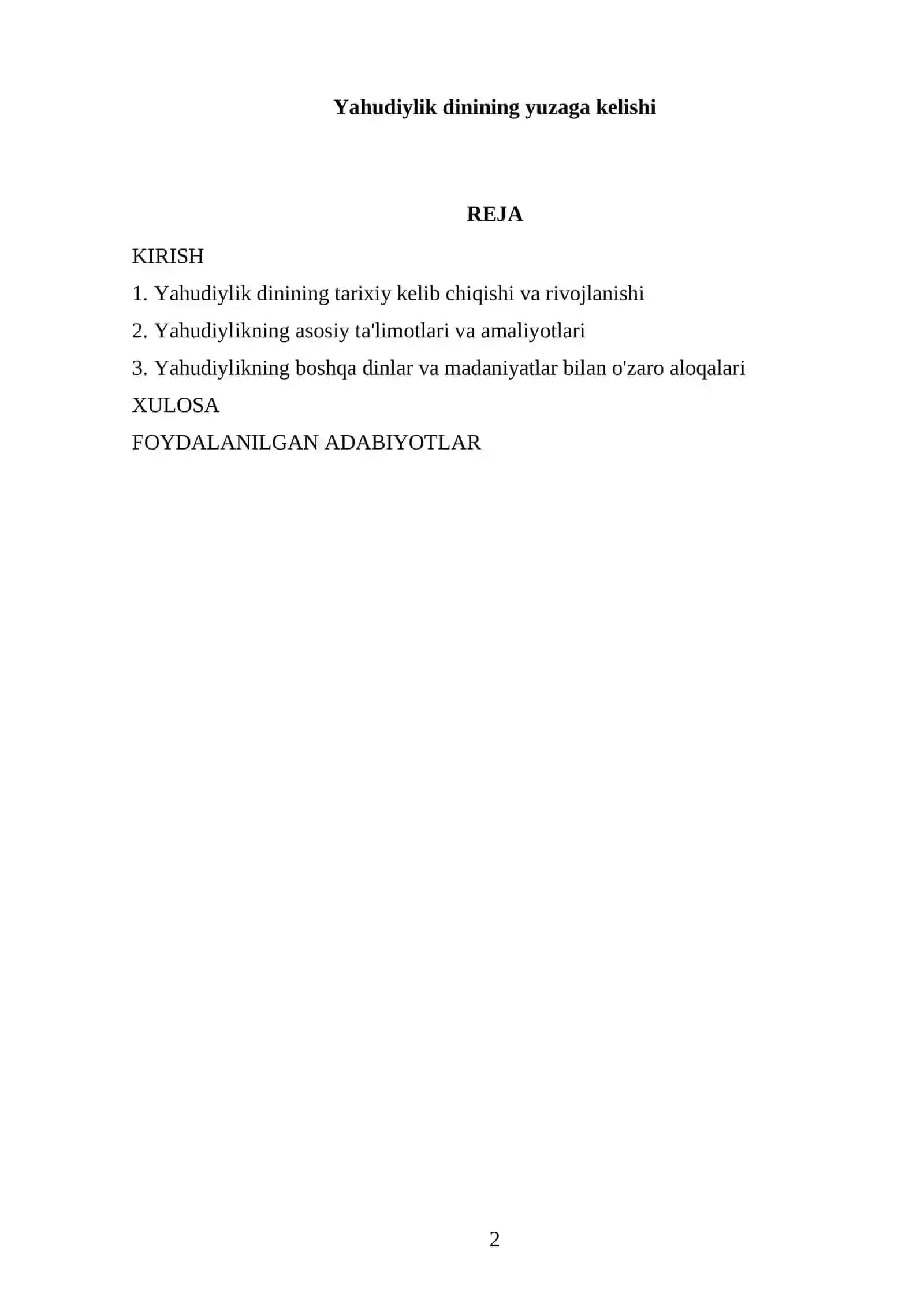 Yahudiylik dinining yuzaga kelishi 2