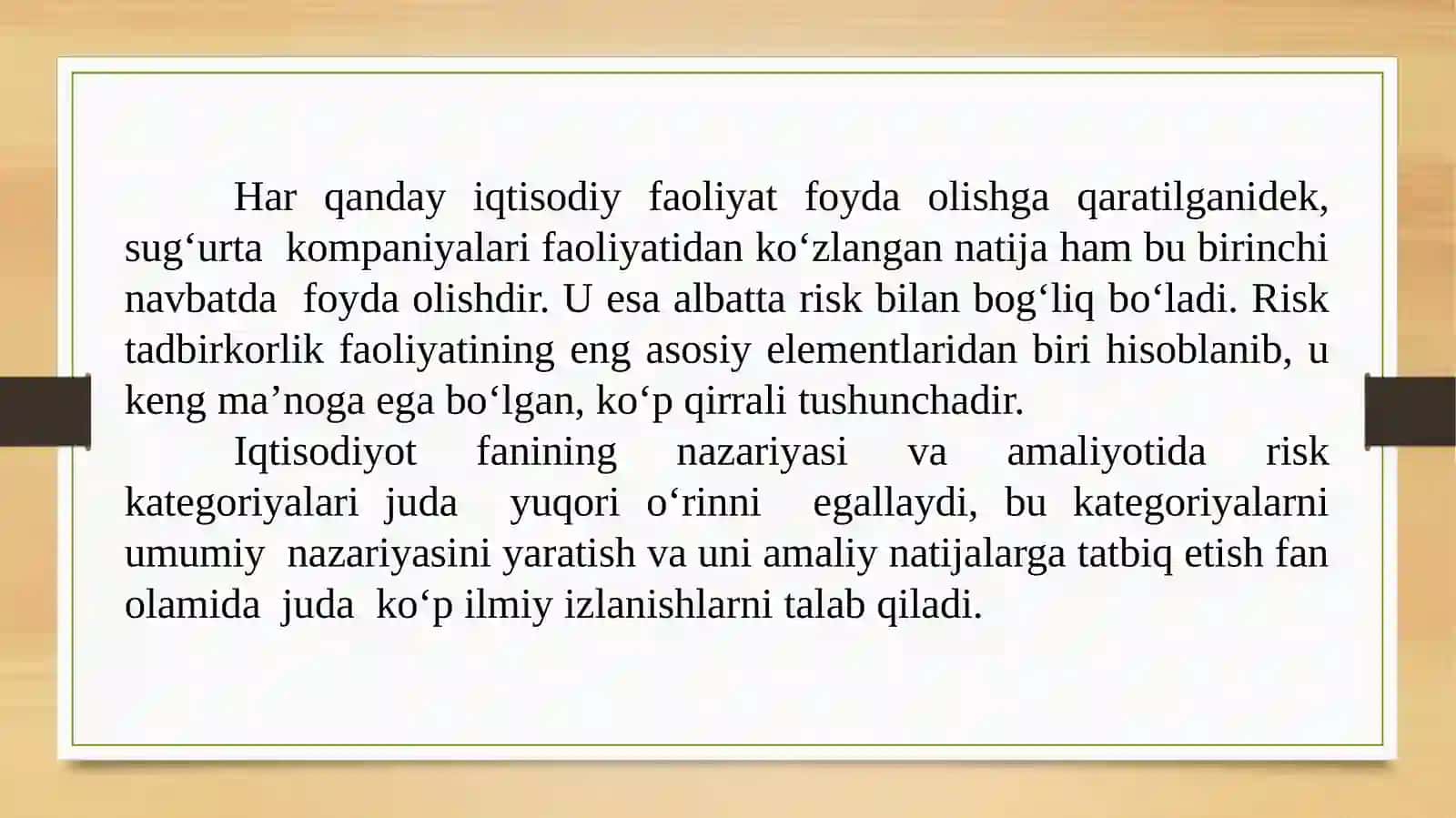 Sug‘urtaning nazariy asoslari va iqtisodiy mohiyati 2