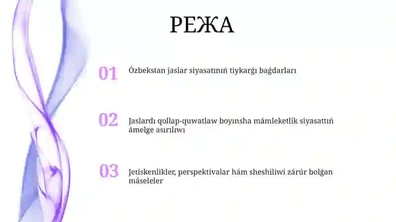 Ózbekstan jaslar siyasatınıń tiykarǵı baǵdarları 2