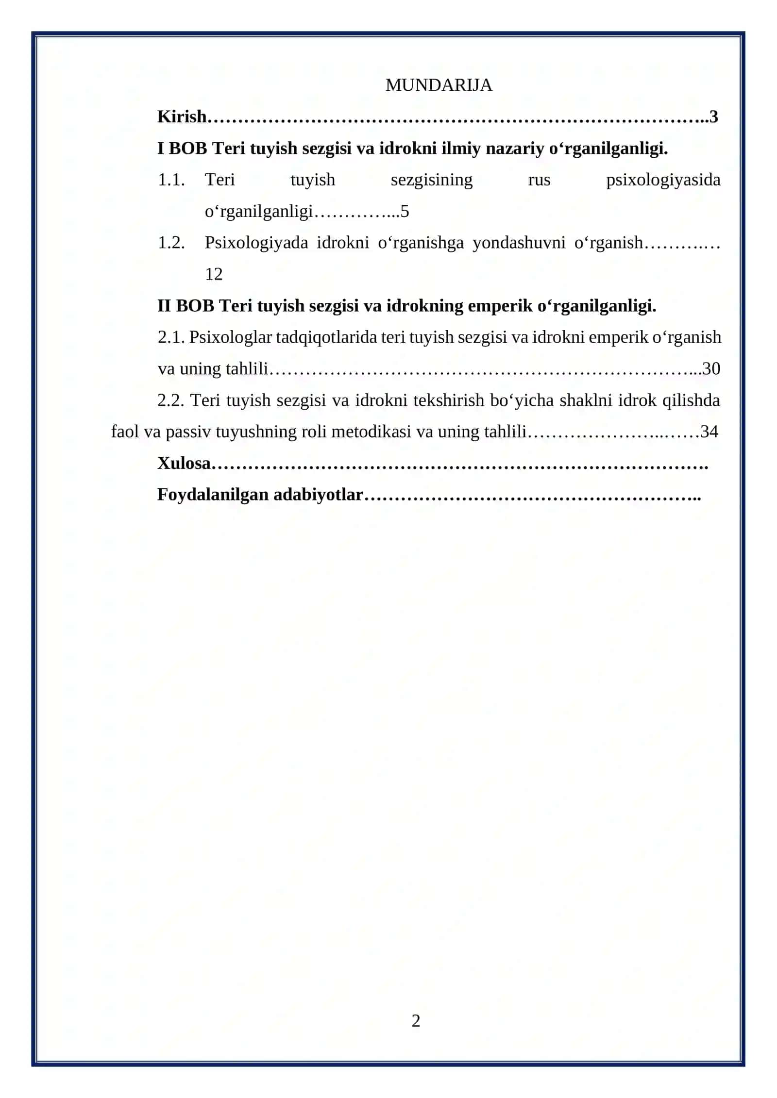 Teri tuyish sezgisi va idrok 2