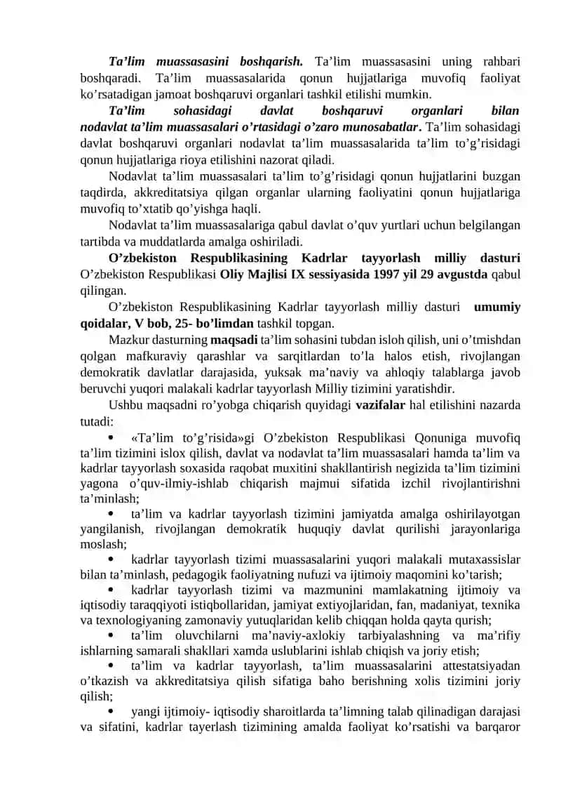 Kasb- hunar ta’lim tizimlaridagi fanlar to'g’risida ma’lumotlarni o’rganish 2