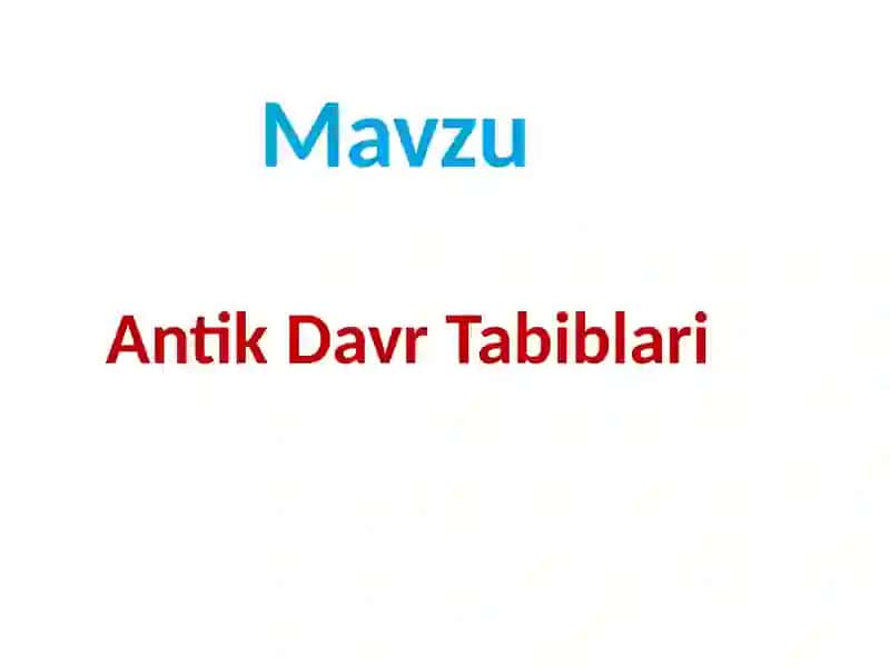 AntikDavrTabiblari 2