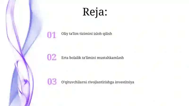 Yangi OʻZbekistonda taʼlim tizimidagi islohotlar 2