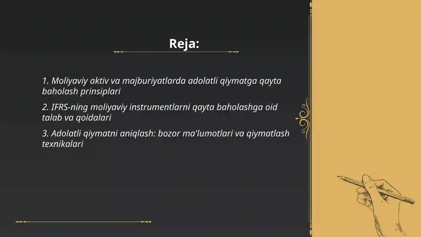 Moliyaviy aktivlar va moliyaviy majburiyatlarni qayta baholash 2