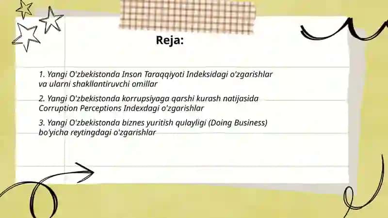 Yangi O'zbekistonda Inson Taraqqiyoti Indeksidagi o'zgarishlar va ularni shakllantiruvchi omillar 2