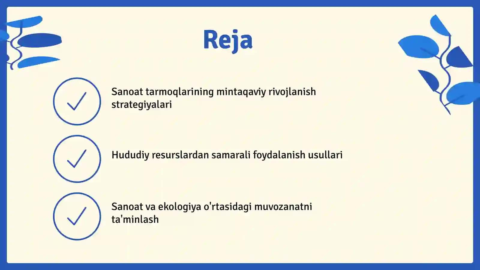 Sanoat tarmoqlarining mintaqaviy rivojlanish strategiyalari 2