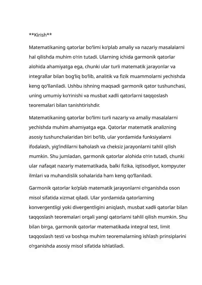 Garmonik qatorlar 2