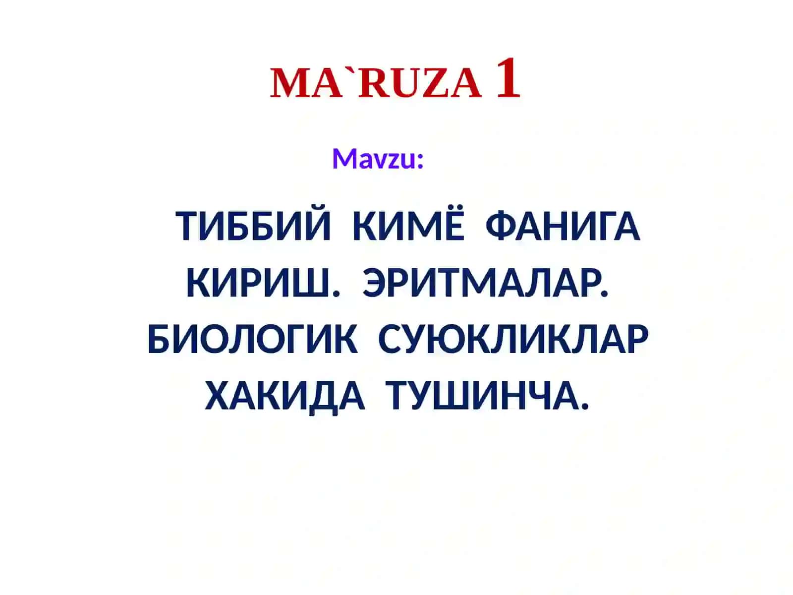 MA`RUZA1 2