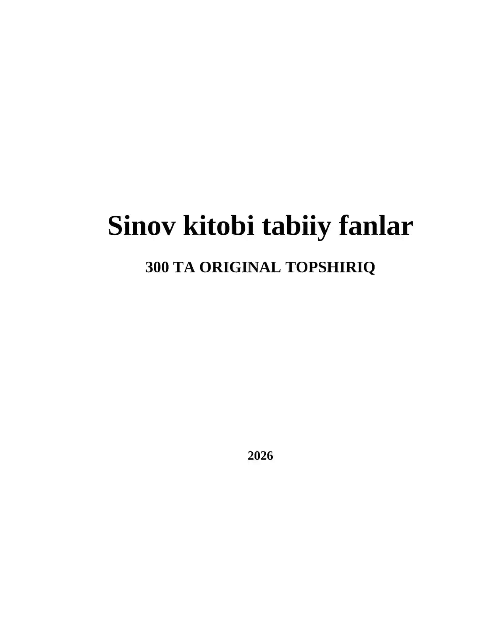 Sinov kitobi tabiiy fanlar 2