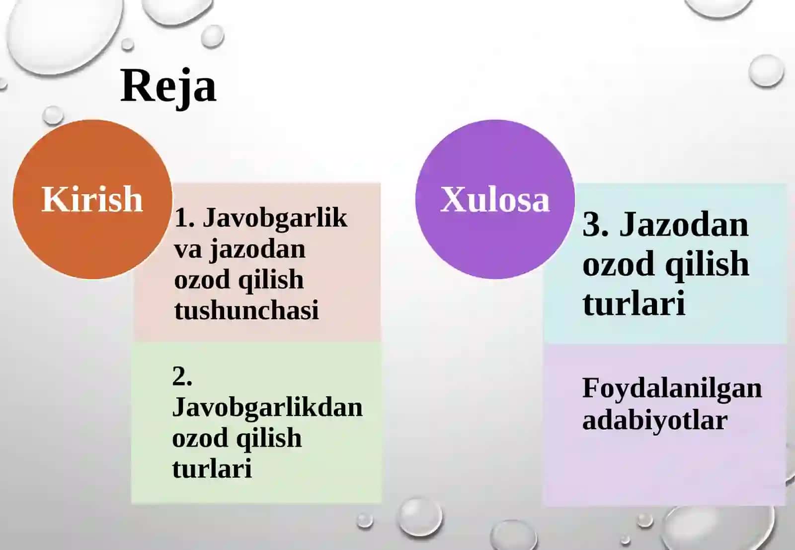 Javobgarlik va jazo dan ozod qilish tushunchasi, turlari 2