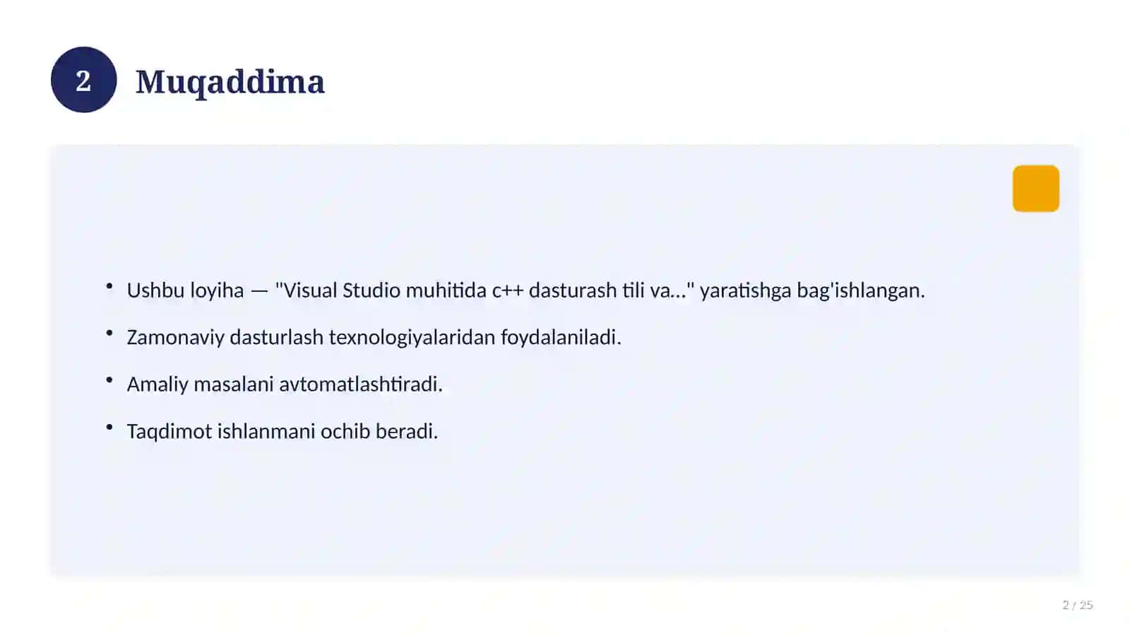 "Dehqon xo'jaligi mahsulotlari savdosi va hisobini yuritish dastur ilovasini yaratish" 2