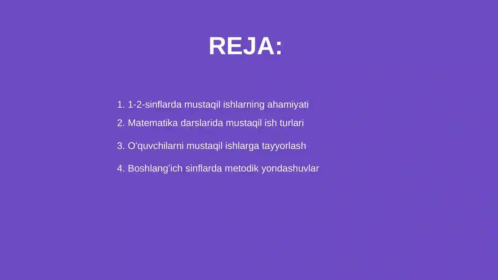 Sinflarda matematikadan mustaqil ishlar 2