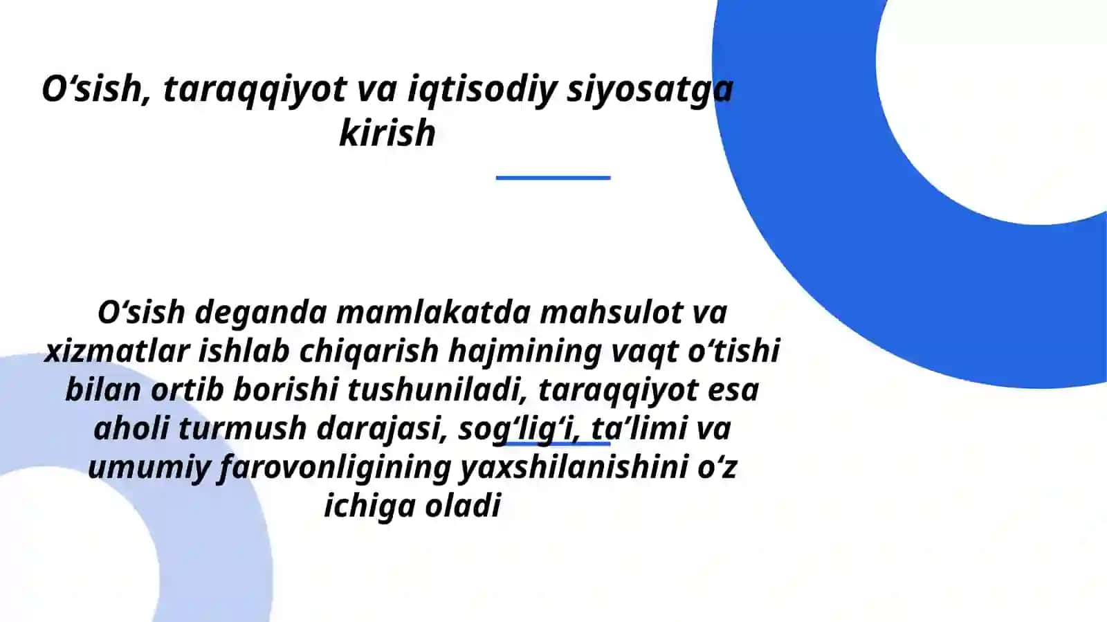 Yuksalish, rivojlanish va iqtisodiy siyosat 2