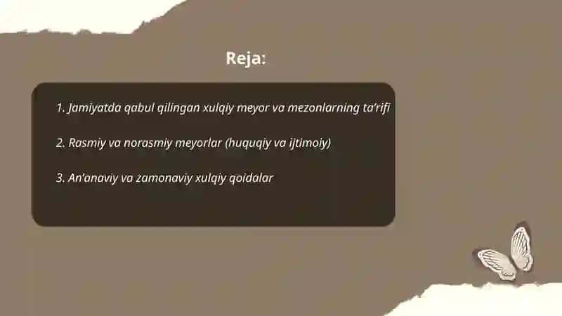 Jamiyatda qabul qilingan xulqiy meyor va mezonlar 2