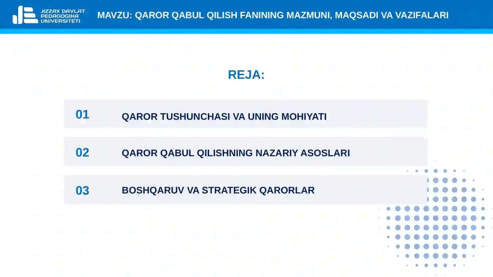 1-mavzu. Qaror qabul qilish fanining mazmuni, maqsadi va vazifalari 2