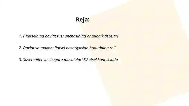 F.Ratselning “Siyosiy geografiya,, asarida davlat va borliq masalalari 2