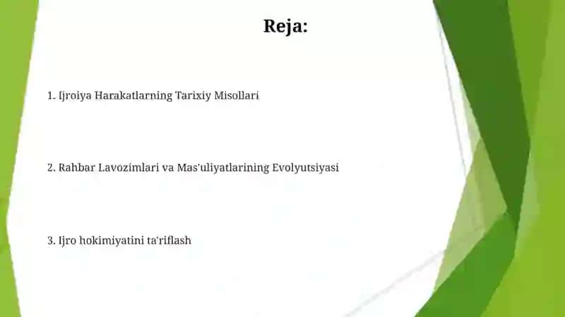 Ijroiya Harakatlarning Tarixiy Misollari 2