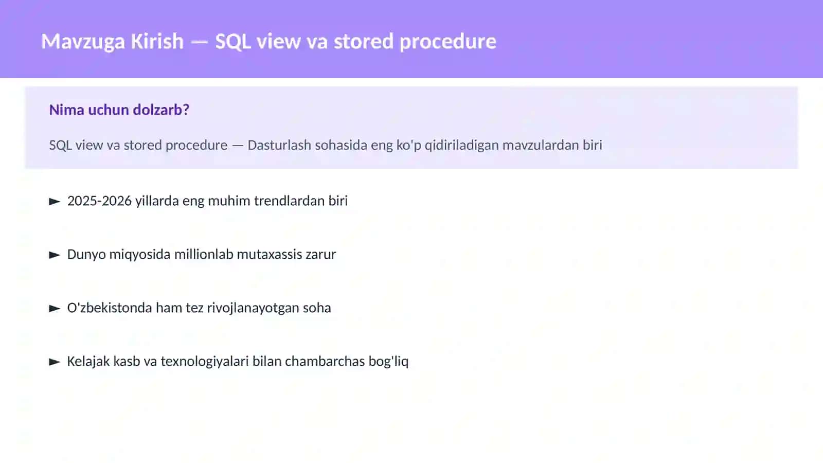 SQL view va stored procedure 2