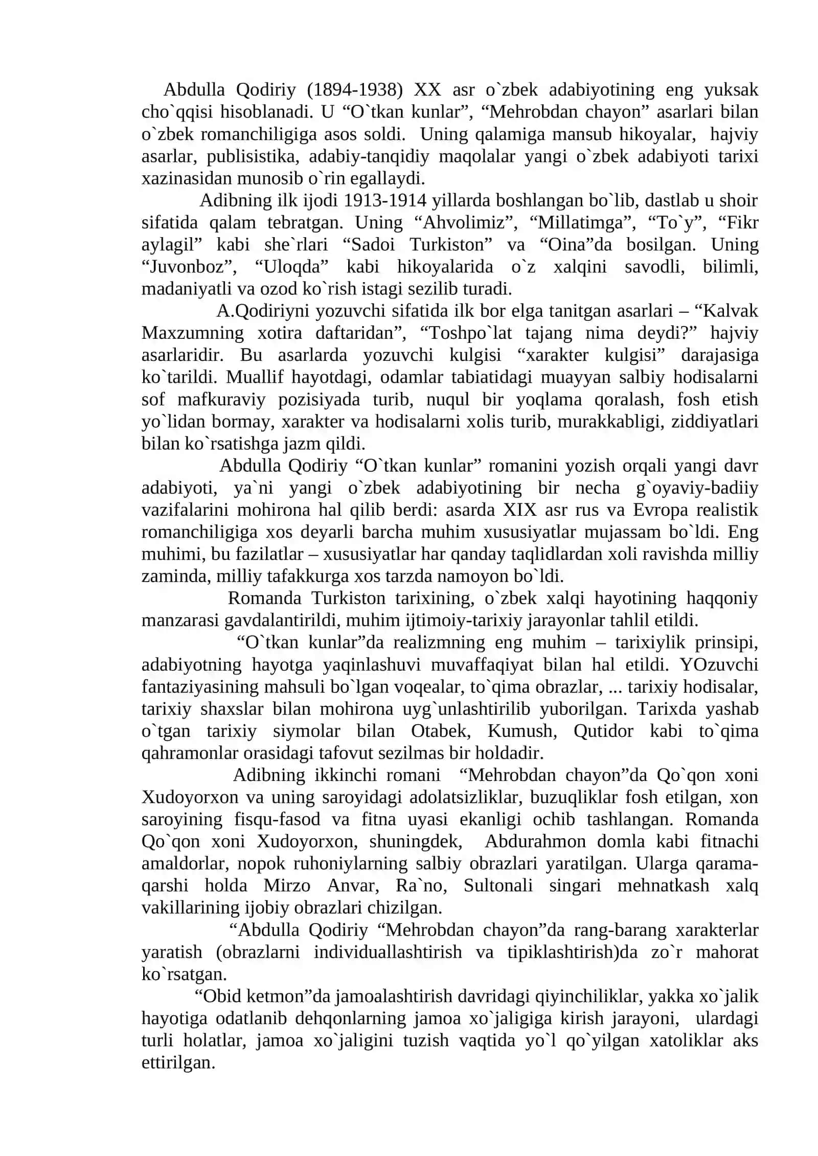 ABDULLA QОDIRIY  IJОDI 2