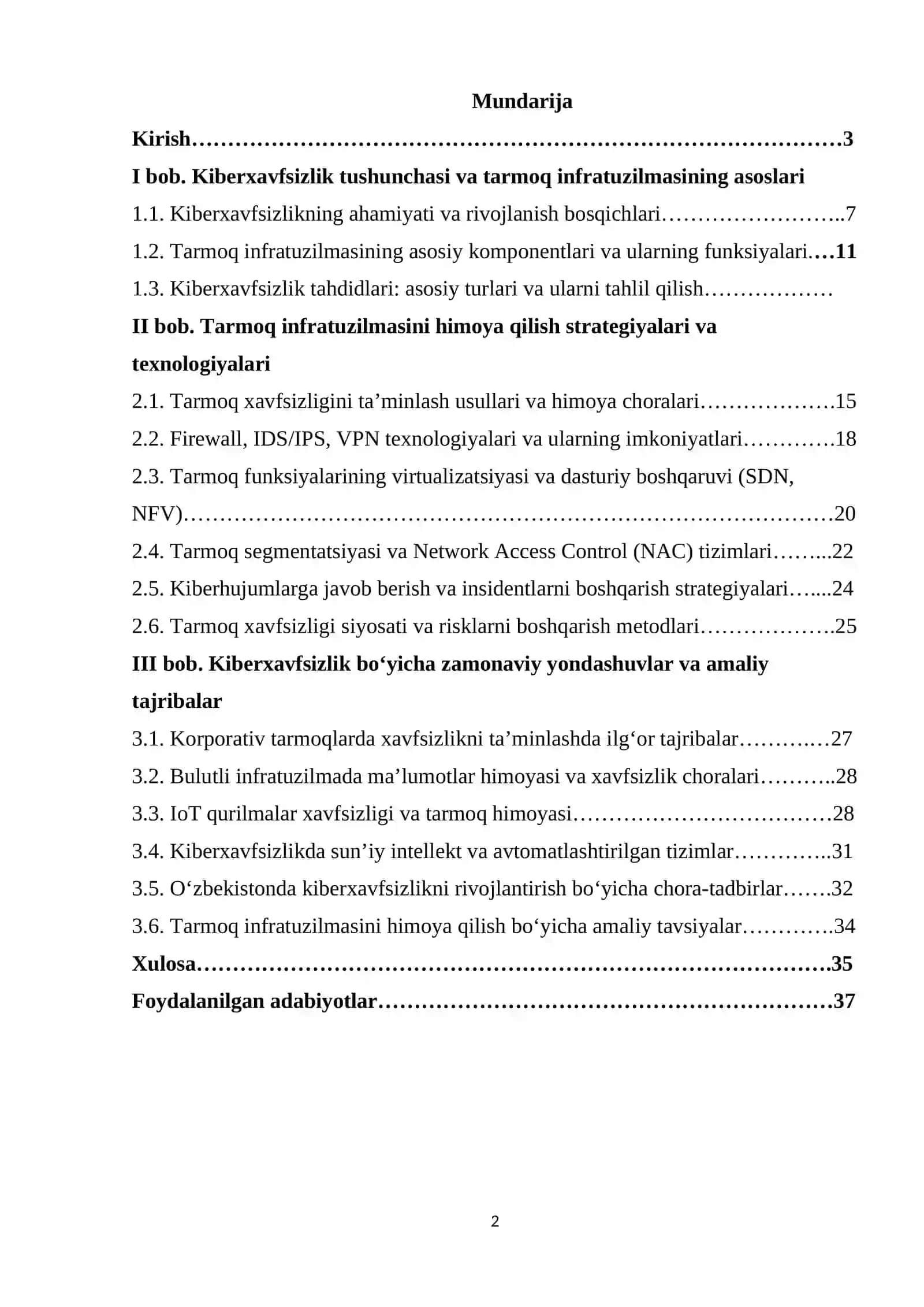 Tarmoq xavfsizligi: Zamonaviy tahdidlar va himoya usullari 2