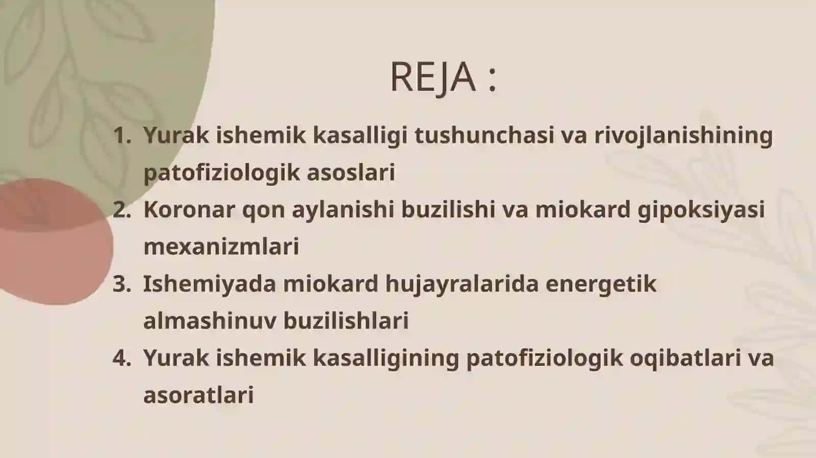 Yurak ishemik kasalligining patofiziologiyasi 2