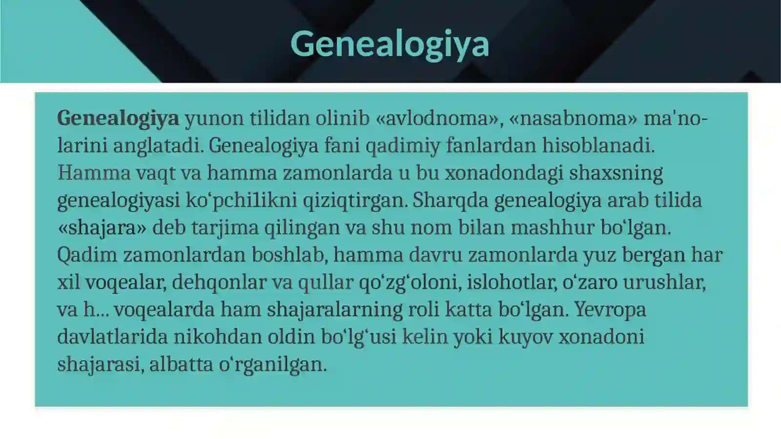 Genealogiya 2