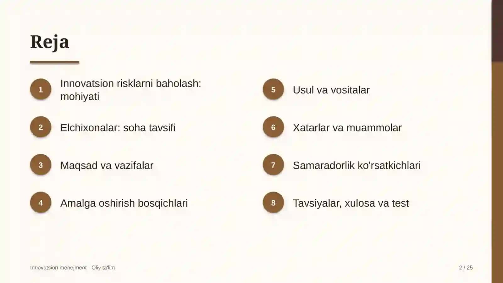 Elchixonalarda innovatsion risklarni baholash 2