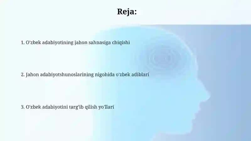 O'zbek adabiyotining jahon sahnasiga chiqishi 2
