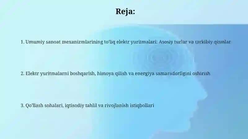 Umumiysanoat mexanizimlarining komplektlangan elektr yuritmalari 2
