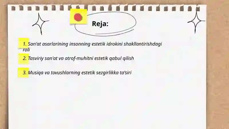 San'at asarlarining insonning estetik idrokini shakllantirishdagi roli 2
