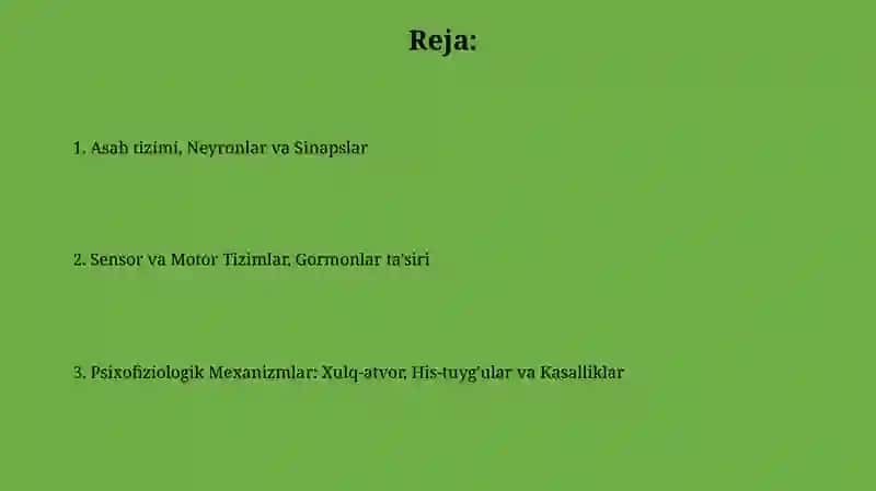 Xulq-atvorning psixofiziologik asosi 2