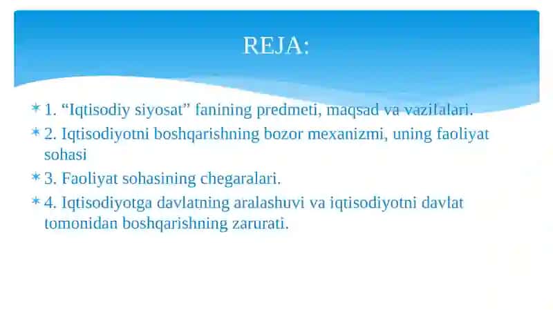 Iqtisodiy Siyosatga Kirish 2