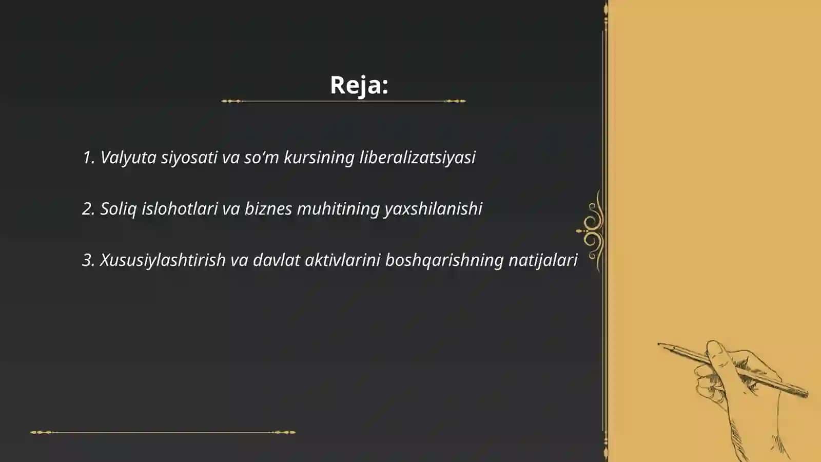 O'zbekistondagi iqtisodiy islohotlar va uning natijalari 2