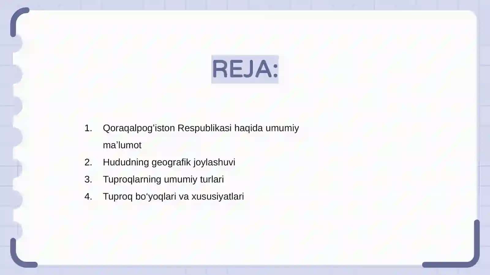 Qoraqalpogʻiston Respublikasi hududining tuproqlarini oʻrganish 2