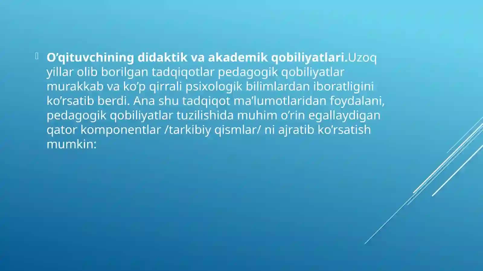 Pedagogik qobiliyatning turlari va ularning tasnifi 2