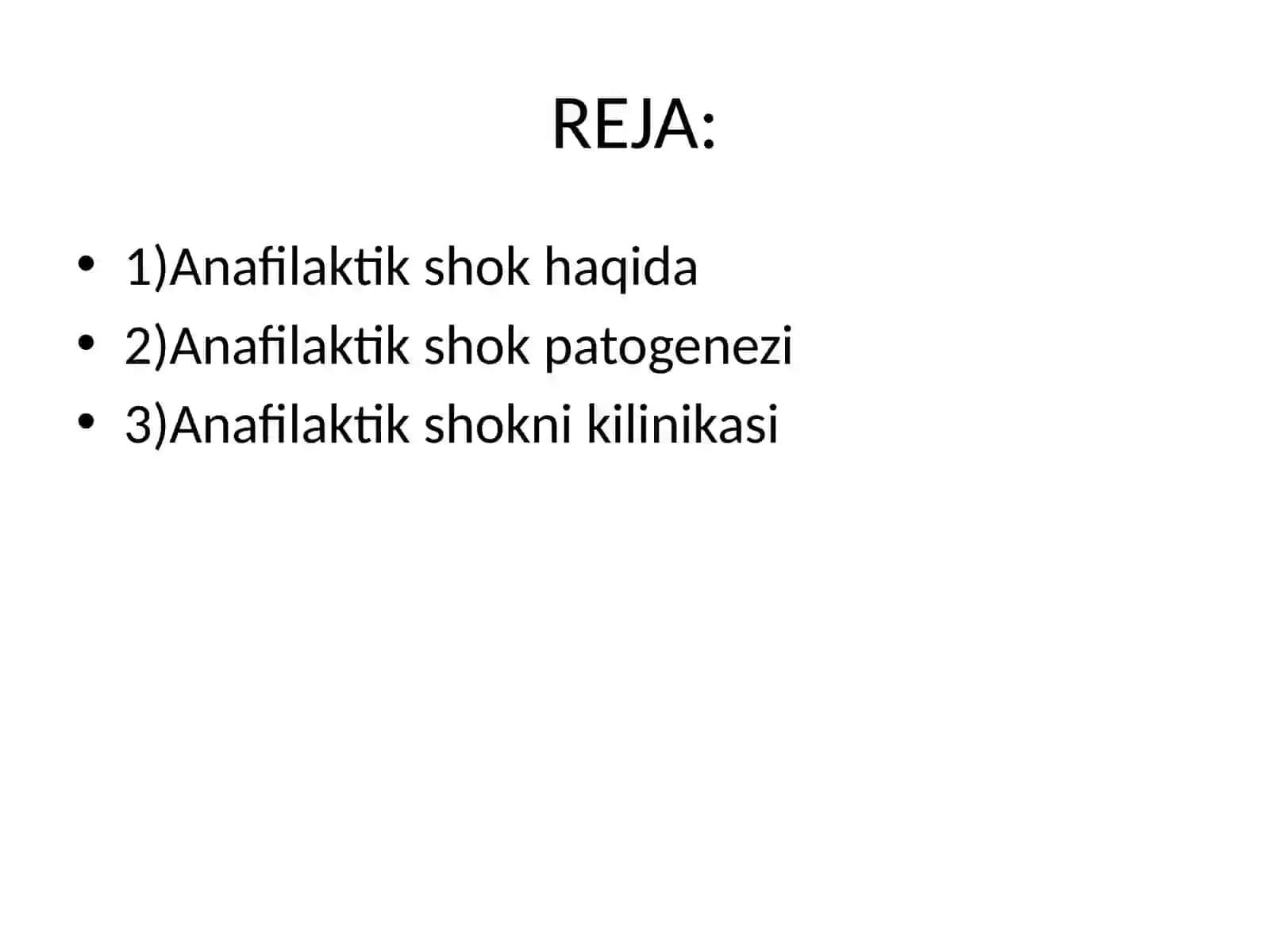 Anafilaktoid shok diagnostikasi va klinikasi 2