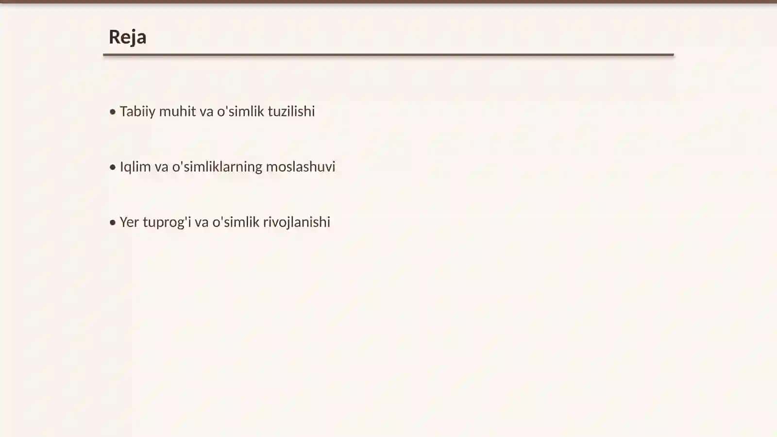 Tabiiy muhit va o'simlik tuzilishi 2
