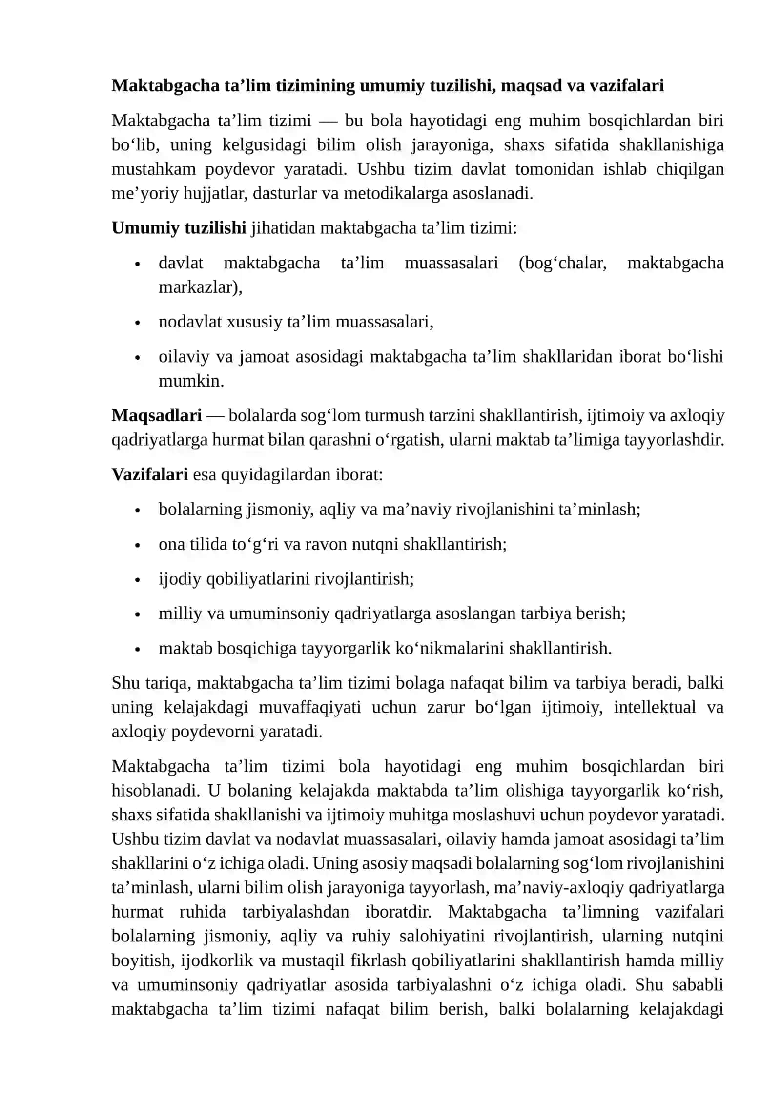Maktabgacha ta’lim tizimi va chet tillar o‘qitishning dolzarbligi 2