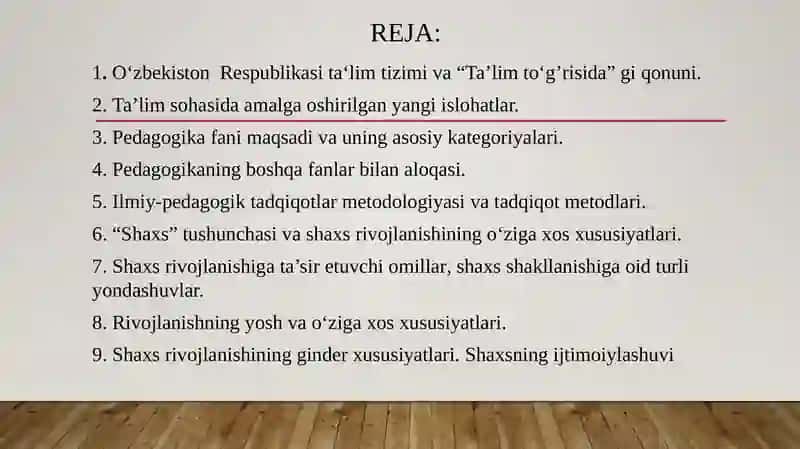 PEDAGOGIKA SHAXS TARBIYASI VA RIVOJLANISHI TO‘G‘RISIDAGI FAN 2