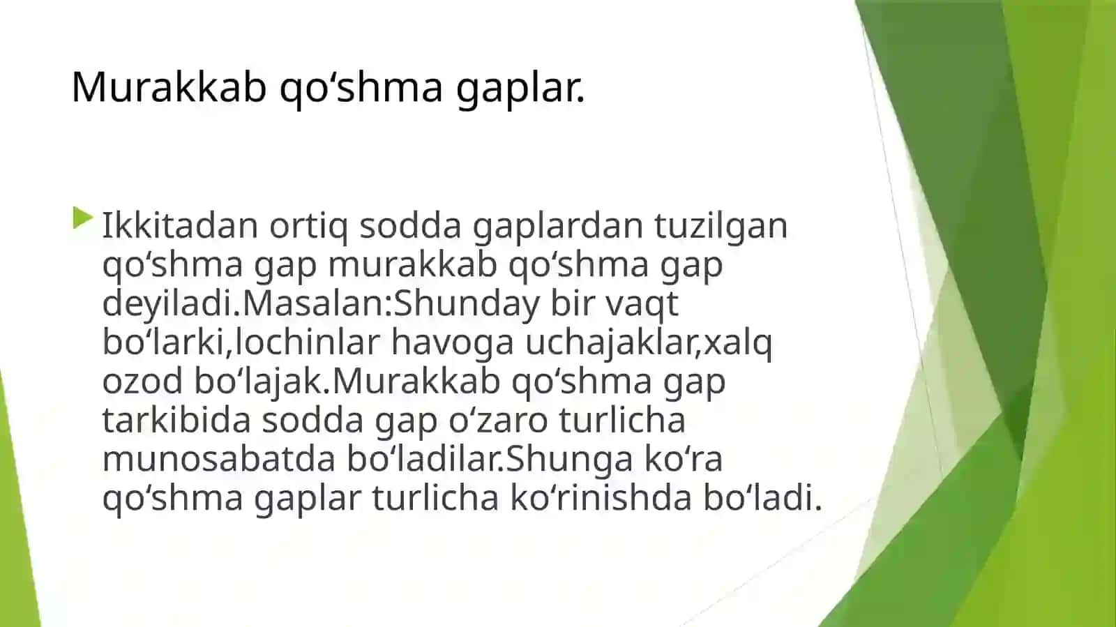 Murakkab qo‘shma gaplar 2