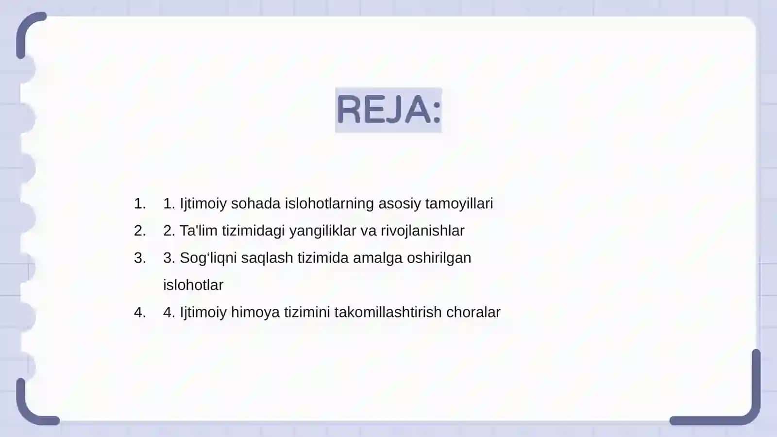 Ijtimoiy sohada islohotlarning asosiy tamoyillari 2