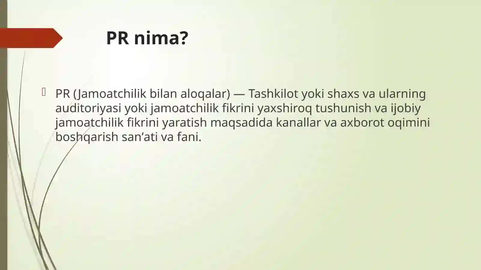 PR va uning turlari, texnologiyalari 2