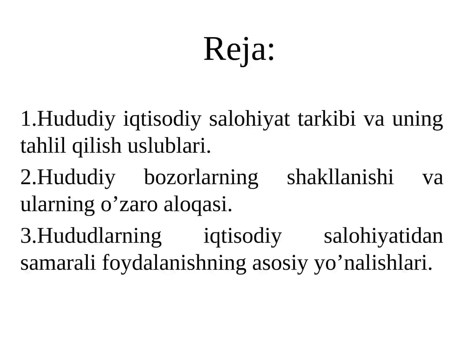 Hududlarning iqtisodiy salohiyati va barqaror iqtisodiy o’sishi 2